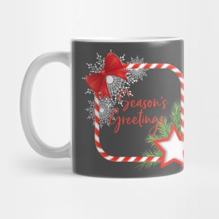 Season's Greeting Candy Cane Frame Mug